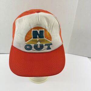 Vintage In Out Sunrise Trucker Hat Orange White Mesh Snapback Cap